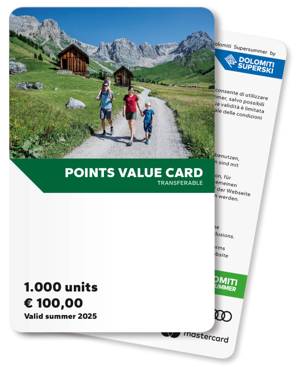 Dolomiti Supersummer Point Value Card Dolomiti Supersummer Point Value Card Hike